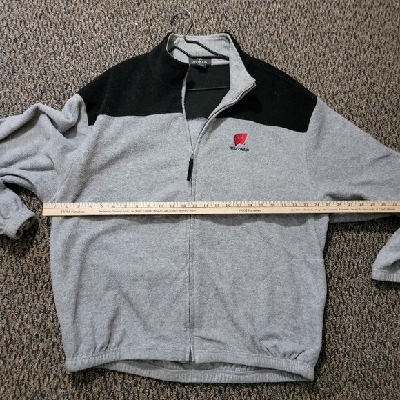 Anitigua University of Wisconsin Badgers UW Red Grey Full-Zip Jacket Size XL - Picture 9 of 11